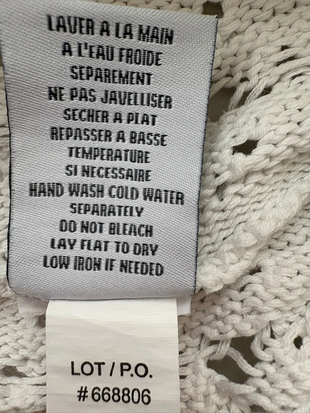 Tribal Jeans Cream Mixed Media Crochet Knit Detail Pullover Sweater Size XL - Picture 10 of 13